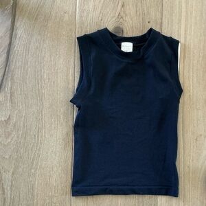 Athlete Navy Sleeveless Ribbed Tank- size xxs